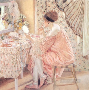 Antes de su aparición en La Toilette Mujeres impresionistas Frederick Carl Frieseke Pinturas al óleo